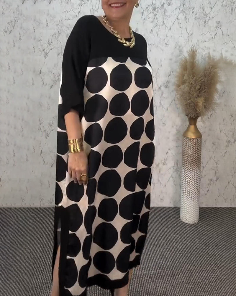 Lockeres, gerades Kleid mit Polka Dots