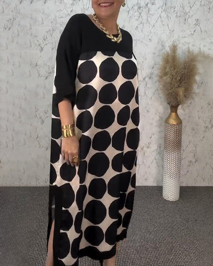 Lockeres, gerades Kleid mit Polka Dots