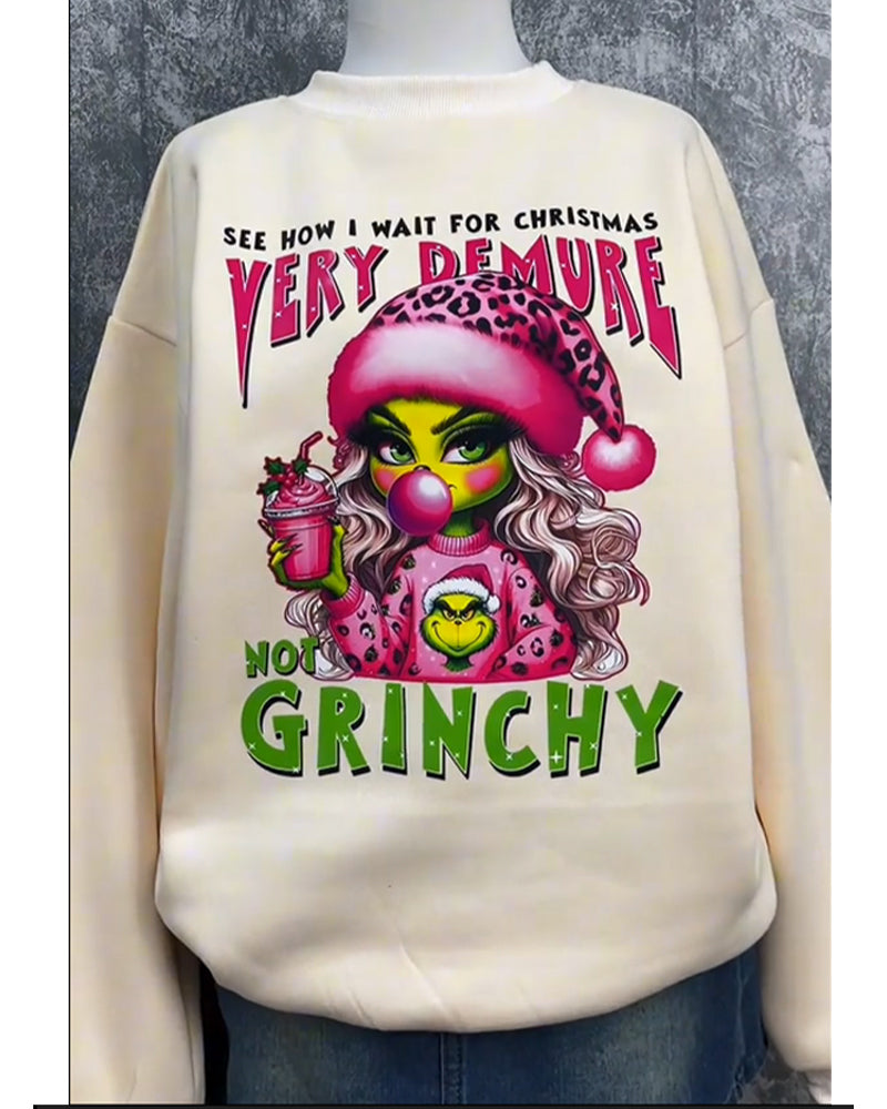 Women's Funny Grinch Christmas Sweatshirt 2024 f/w christmas hoodies & sweatshirts women's christmas