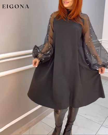 Mesh Loose High Neck Dress Black 2023 f/w 23BF casual dresses chrismas Clothes Dresses