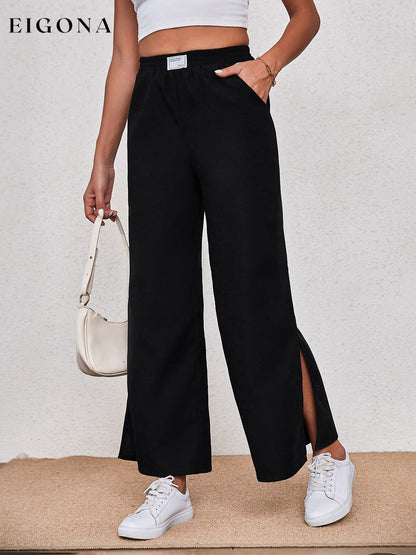 Wide Leg Slit Pants clothes Hanny Ship From Overseas Shipping Delay 09/29/2023 - 10/04/2023 trend