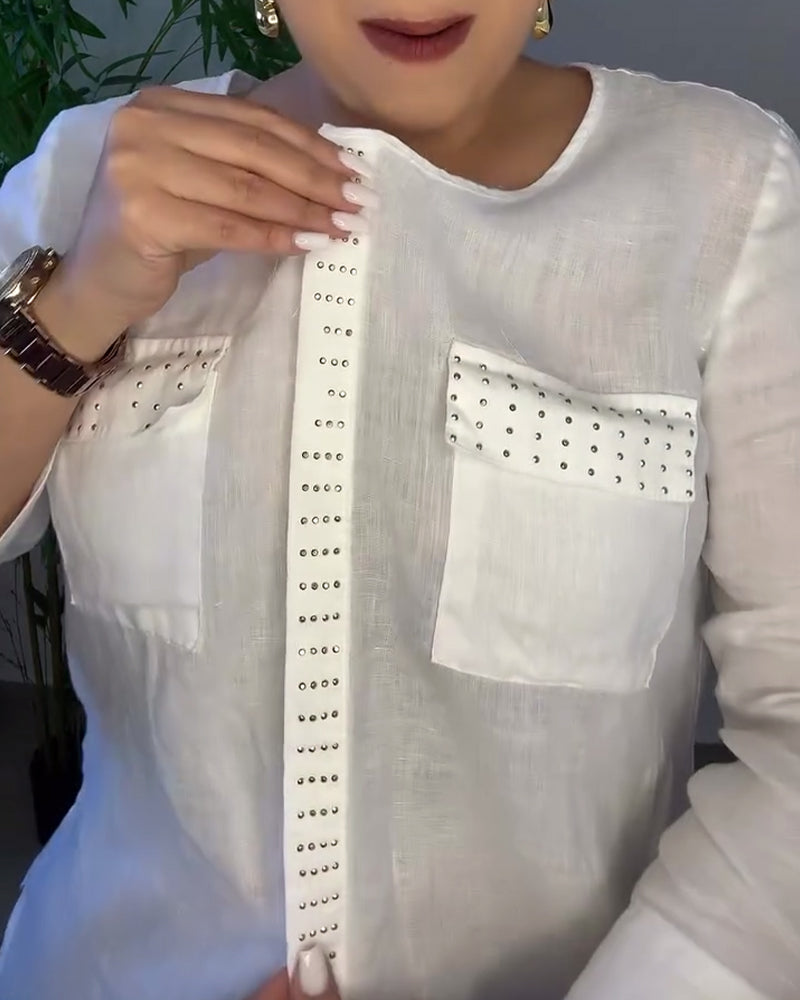 Langärmliges Hemd mit Fake-Tasche