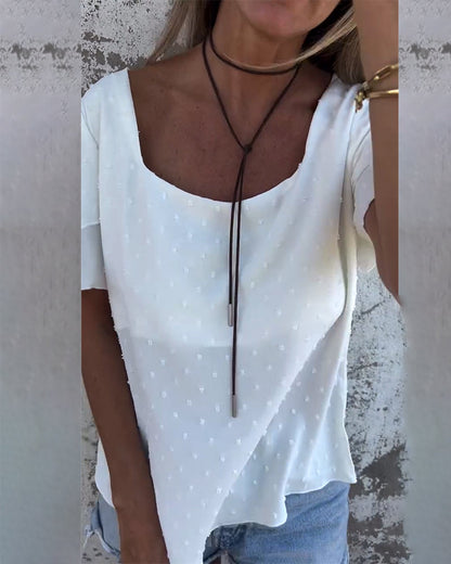 Doppellagige Bluse mit dreidimensionalen Blumen