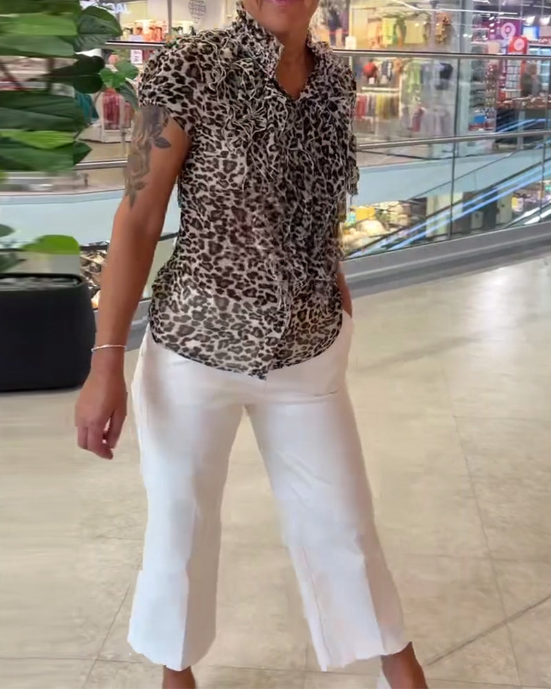 Freizeithemd mit Leopardenmuster