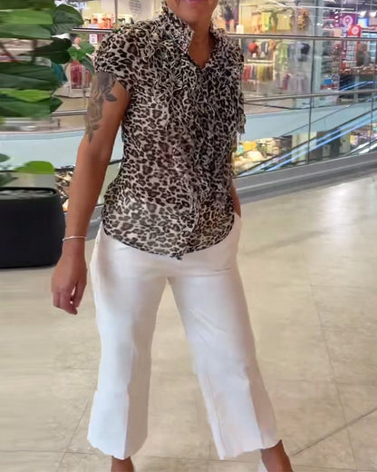 Freizeithemd mit Leopardenmuster