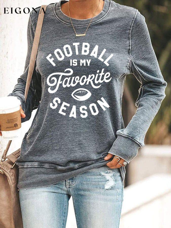 Football is My Favorite Season Prind Casual Sweatshirt ball print