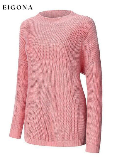 Round Neck Drop Shoulder Sweater A@Y@M clothes Ship From Overseas sweater sweaters Sweatshirt