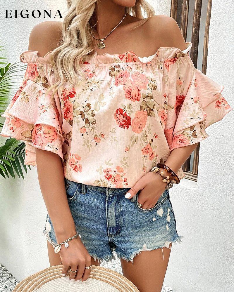 Off Shoulder Ruffle Sleeve Blouse blouses & shirts spring summer