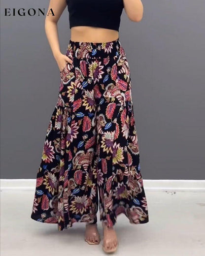 Pocket Loose Printed Pants pants spring summer