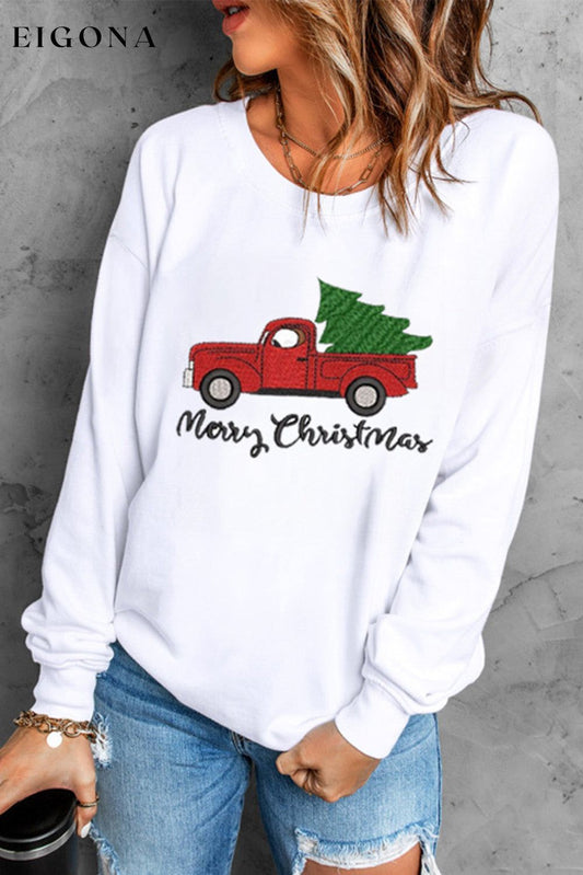 MERRY CHRISTMAS Graphic Sweatshirt White Christmas sweater clothes Ship From Overseas SYNZ