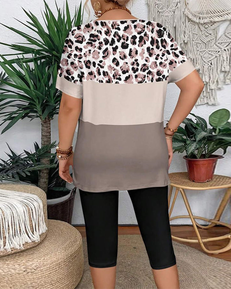 Zweiteiliges Set mit Leopardenmuster