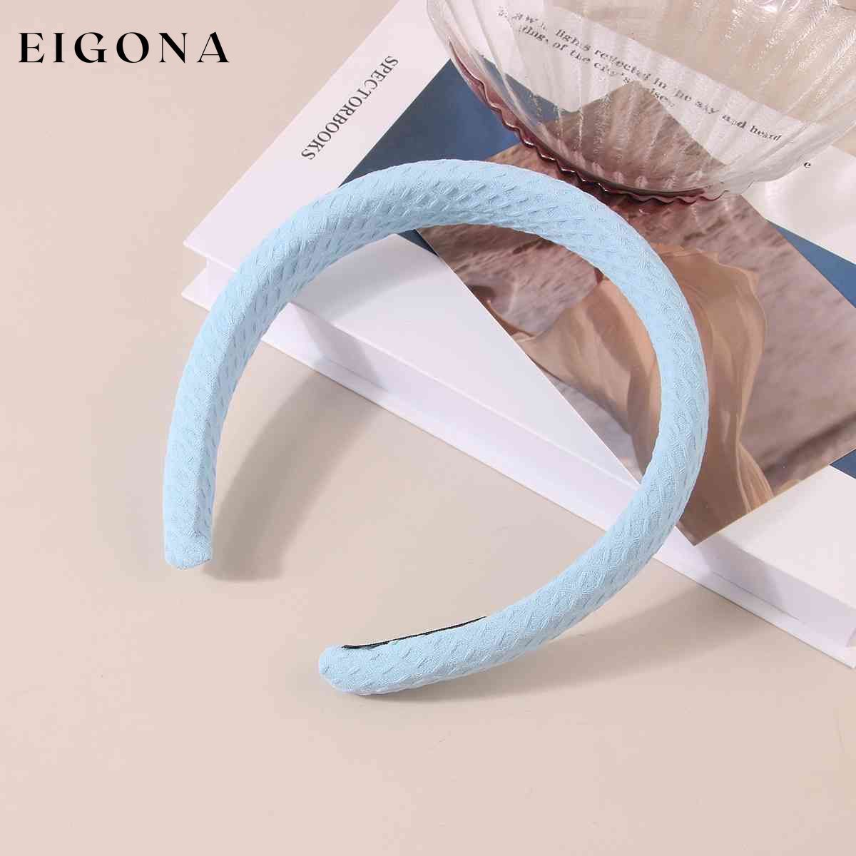 Wide Waffle Headband Pastel Blue One Size clothes G#Y Ship From Overseas