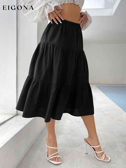 Tiered Midi Skirt bottoms clothes clothing midi skirts Ship From Overseas skirt skirts Women's Bottoms Z&H