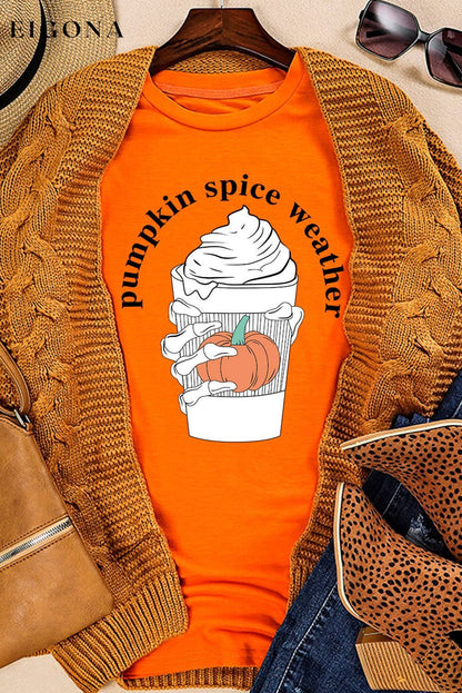 PUMPKIN SPICE WEATHER Graphic T-Shirt clothes Ship From Overseas SYNZ t shirts trend