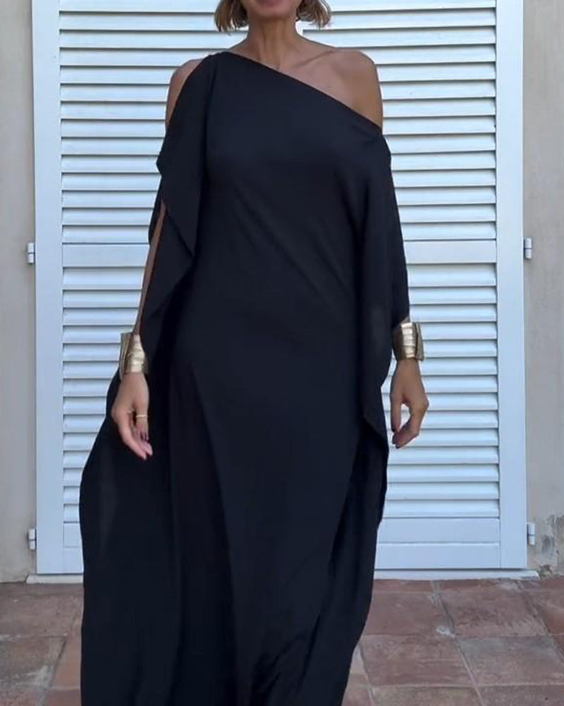 Flowing Solid Color Dress