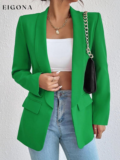 Shawl Collar Long Sleeve Blazer Mid Green blazer clothes G@S long sleeve Ship From Overseas Shipping Delay 09/29/2023 - 10/04/2023