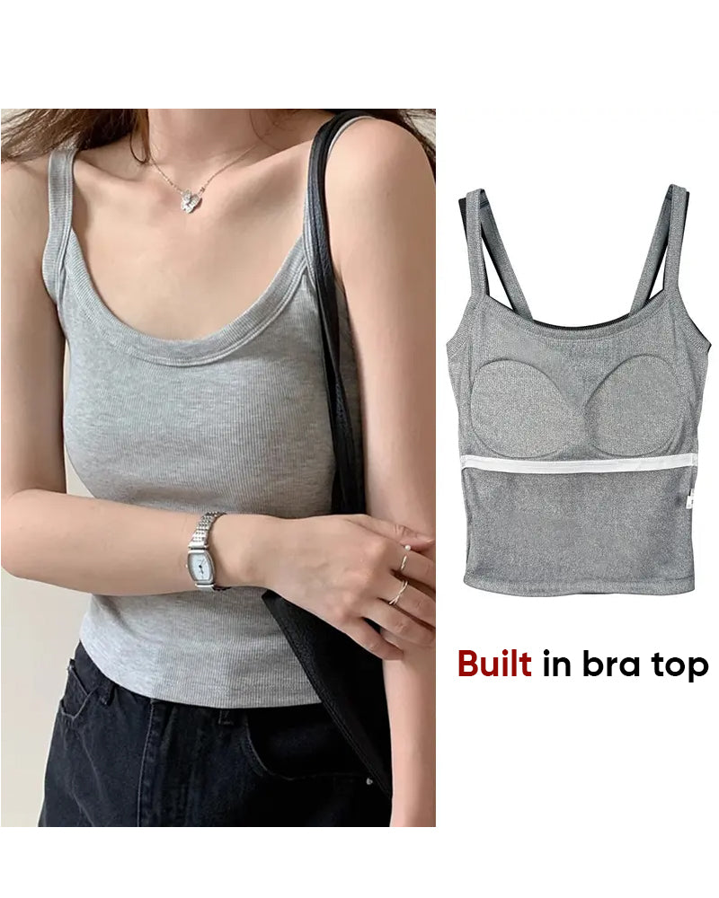 Einfarbiges Camisole mit integriertem BH