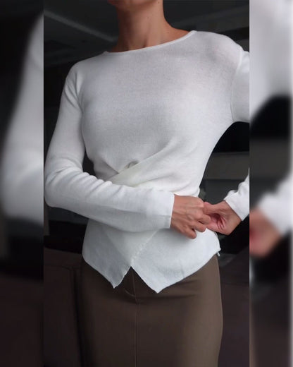 Cross Design Button Waisted Jumper