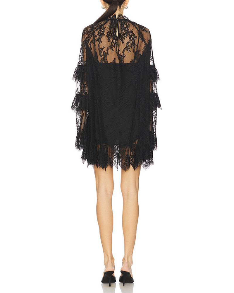 Elegant Hollow-Out Lace Dress