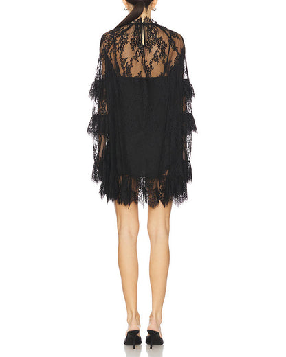 Elegant Hollow-Out Lace Dress