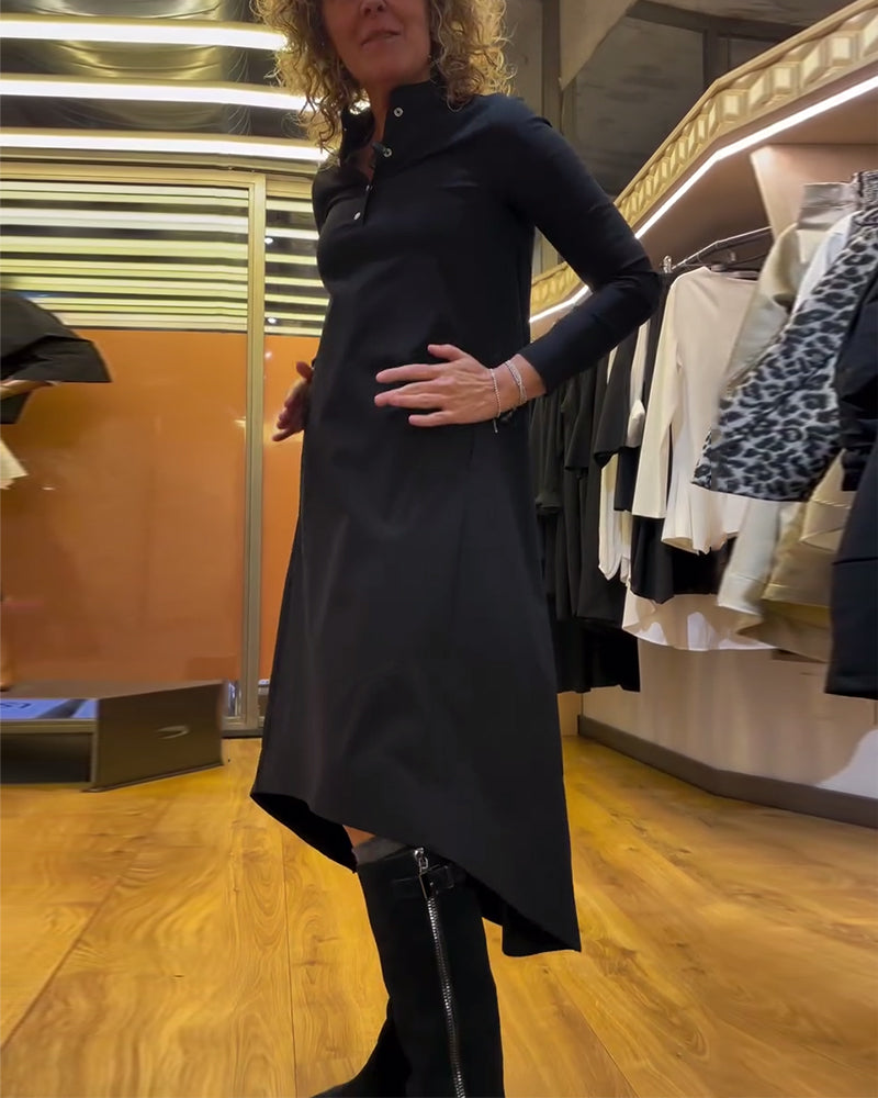 Solid Color Long Sleeve Slim Dress 2024 f/w casual dresses