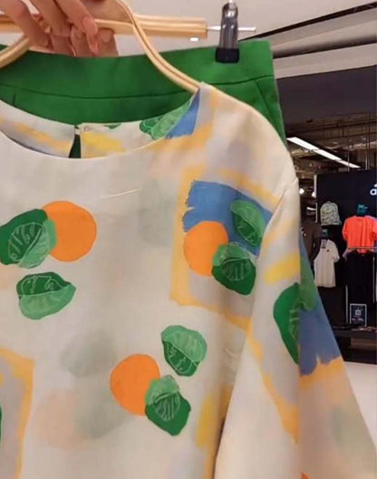 Lässiger Anzug mit Dreiviertelärmeln und Shorts