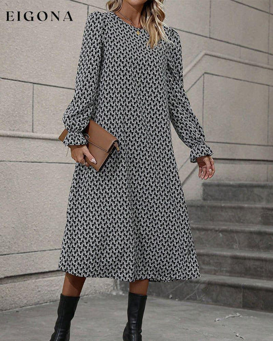 Printed Round Neck Casual Dress 2023 f/w 23BF casual dresses Clothes Dresses spring