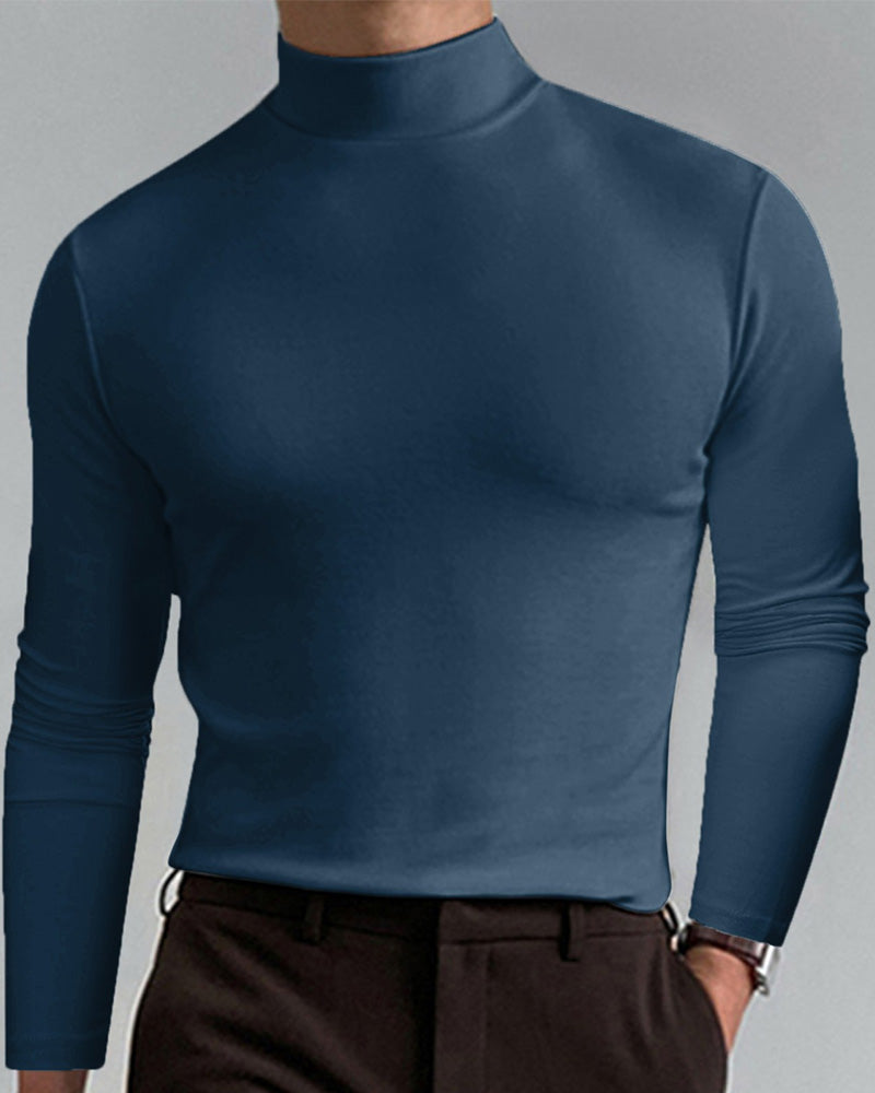 Men's Long-Sleeved Top With Slim Neckline