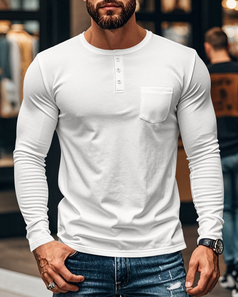 Breathable Pullover Long-Sleeved Men's Top