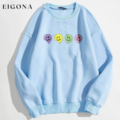 Cartoon Graphic Thermal Lined Sweatshirt Baby Blue __stock:500 clothes refund_fee:800 tops