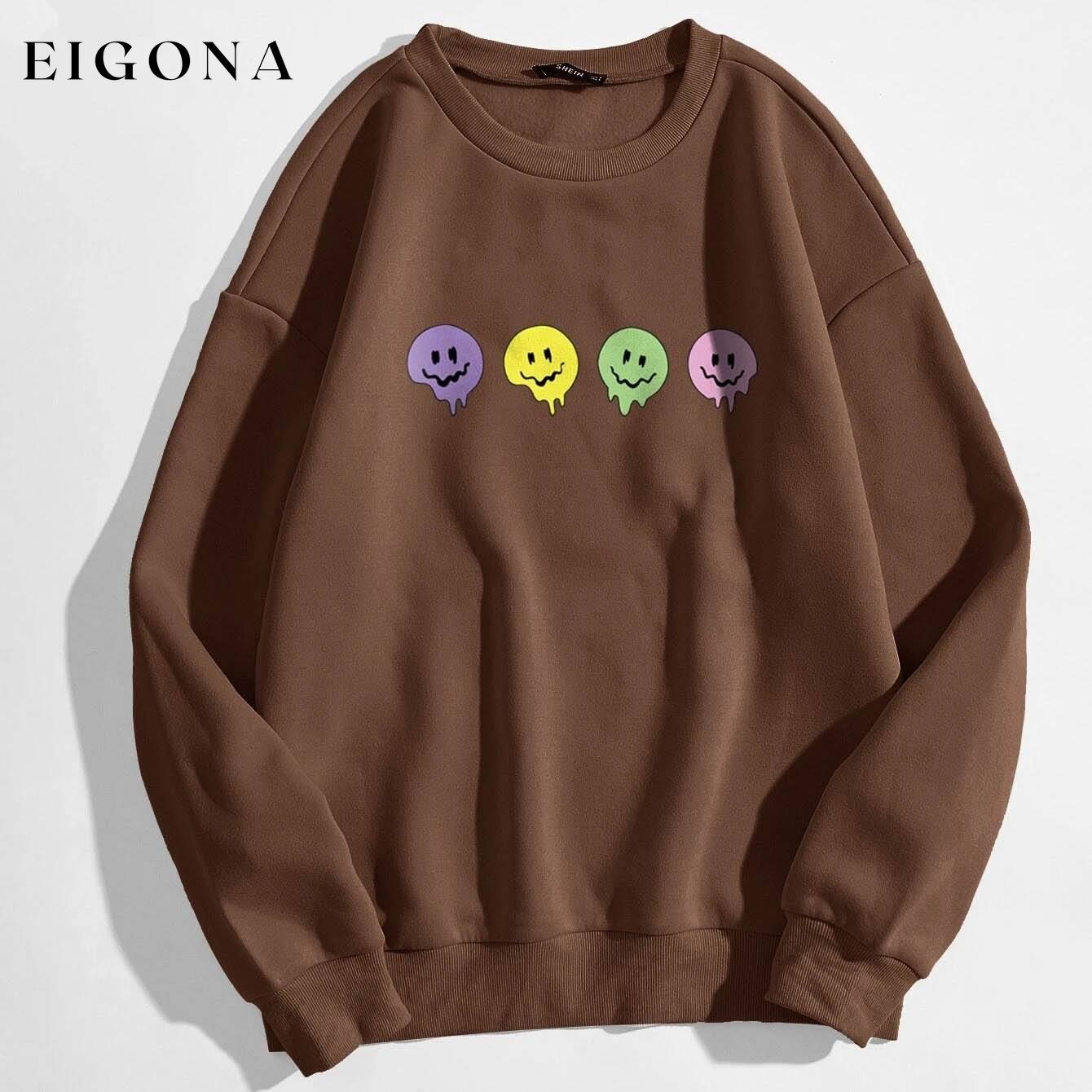 Cartoon Graphic Thermal Lined Sweatshirt Brown __stock:500 clothes refund_fee:800 tops