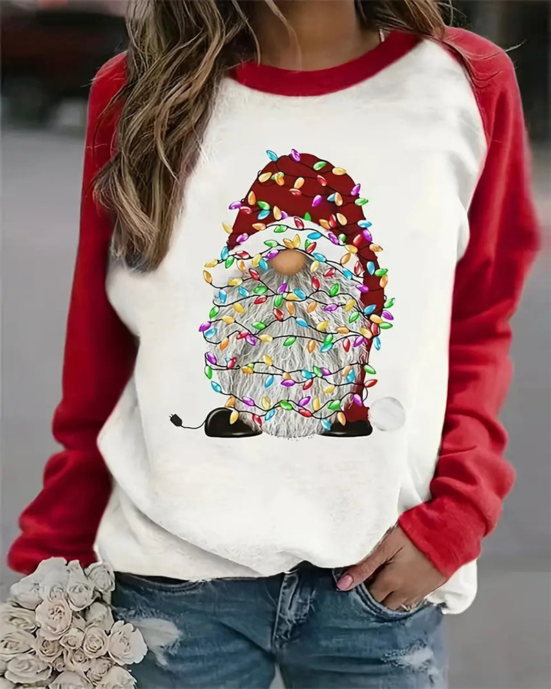 Vibrant Christmas Print Crew Neck Sweatshirt 2024 f/w christmas sweatshirts