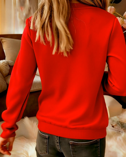 Half-Zip Printed Christmas Sweatshirt
