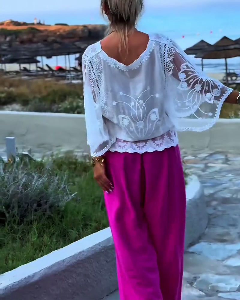 Einfarbige modische Bluse