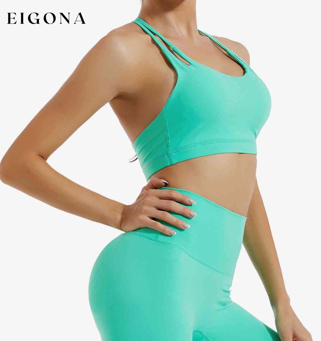 T-Back Sports Bra Tiffany Blue 2 pieces active wear clothes J@S setv Ship From Overseas Shipping Delay 09/29/2023 - 10/04/2023 workout setv