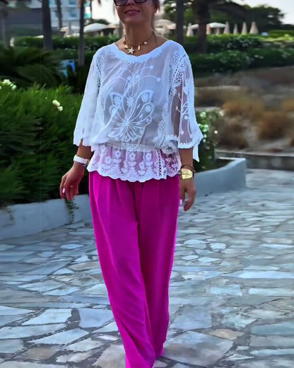 Einfarbige modische Bluse