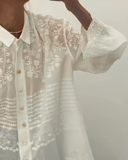 Spitzenhemd mit französischem Revers