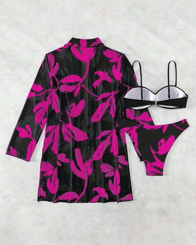 Printed cover-up sexy bikini bikinis cover-ups summer