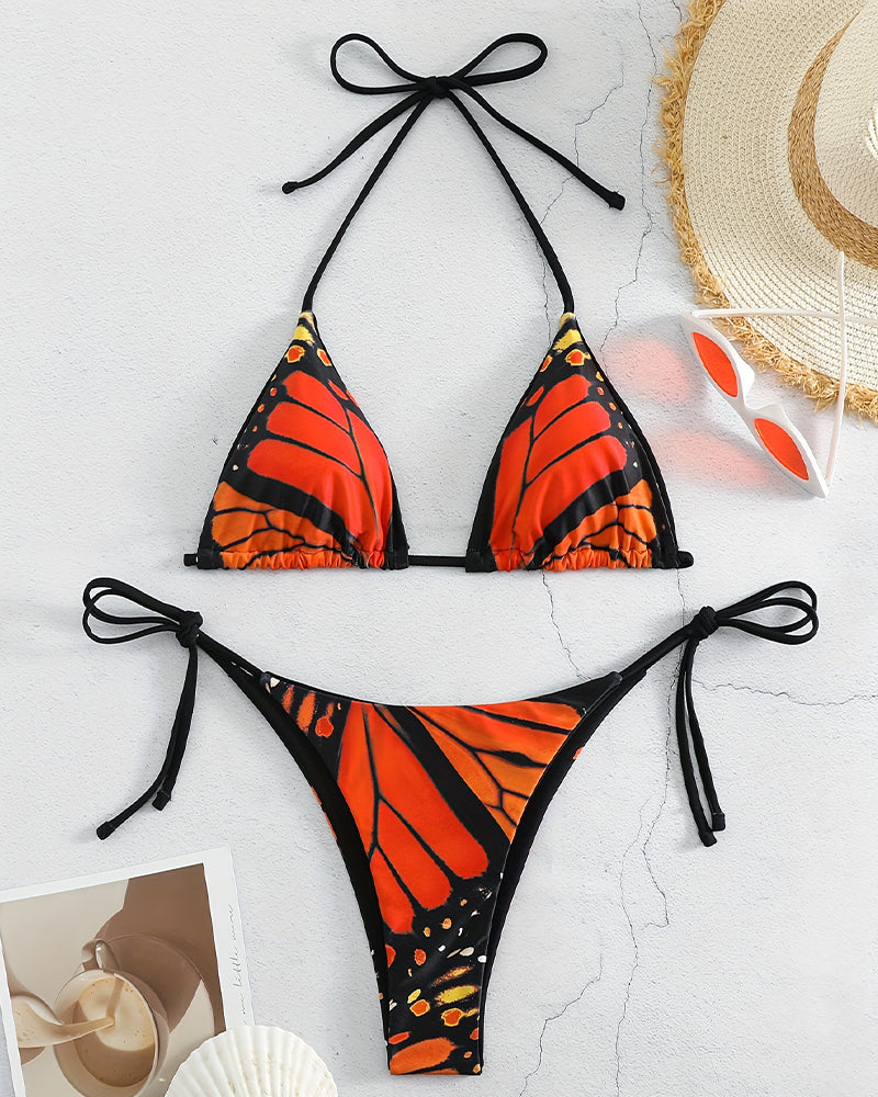Sexy Bikini mit Neckholder-Krawattenmuster