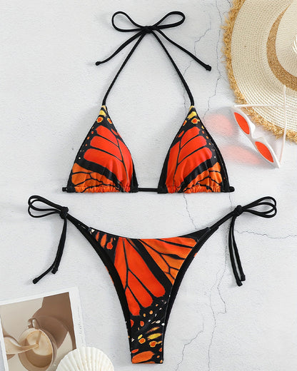 Sexy Bikini mit Neckholder-Krawattenmuster