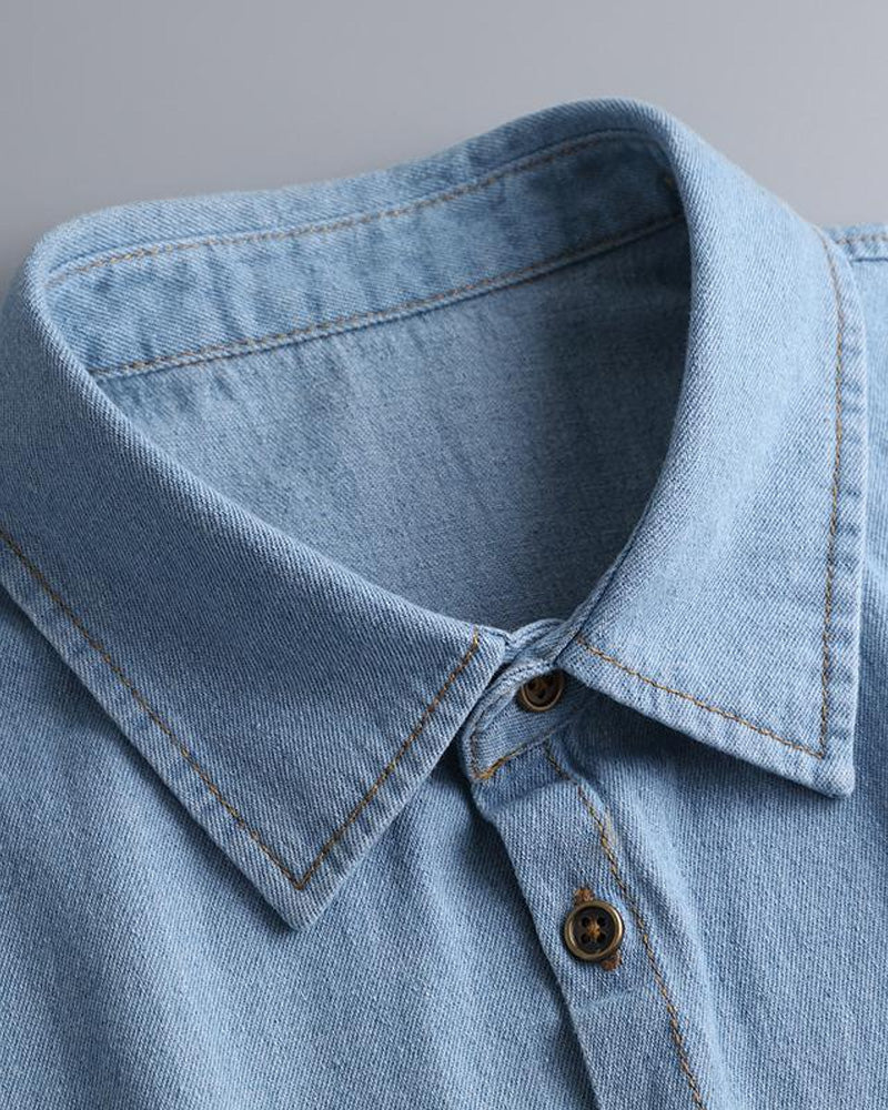 Classic Edgy Denim False Collar