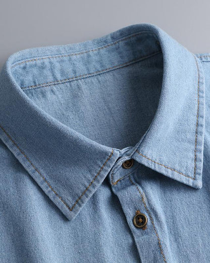 Classic Edgy Denim False Collar