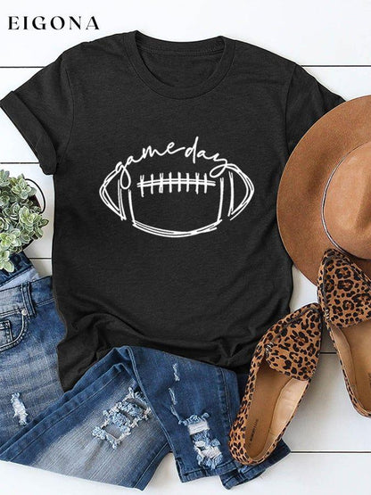 Women's Gameday Football Lover Casual Cotton Tee ball print