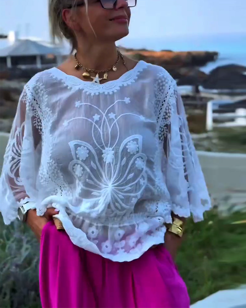 Einfarbige modische Bluse