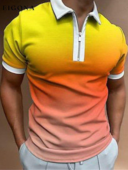 Men's Loose Casual Zipper Lapel Polo Shirt men