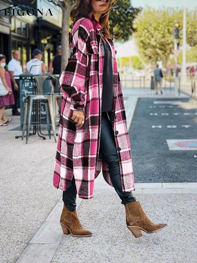 Fashion Long Sleeve Plaid Jacket top tops winter sale