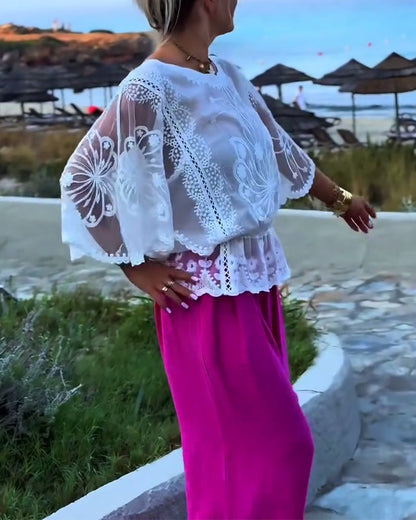 Einfarbige modische Bluse