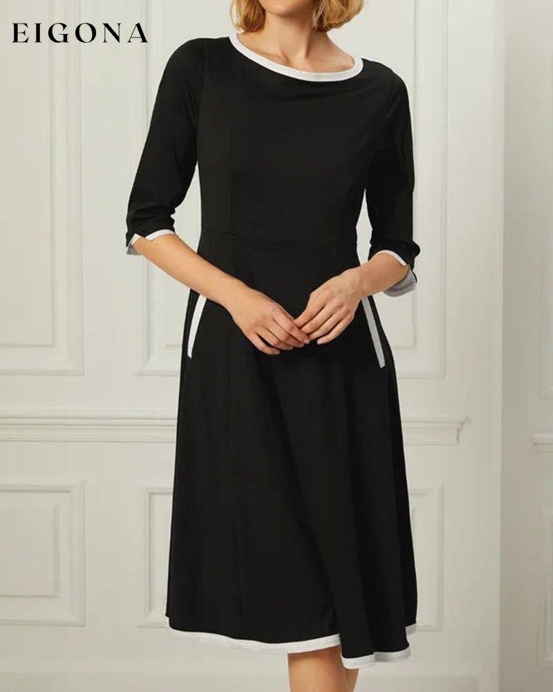 Round neck elegant pocket dress 2023 f/w 23BF casual dresses Clothes Dresses spring