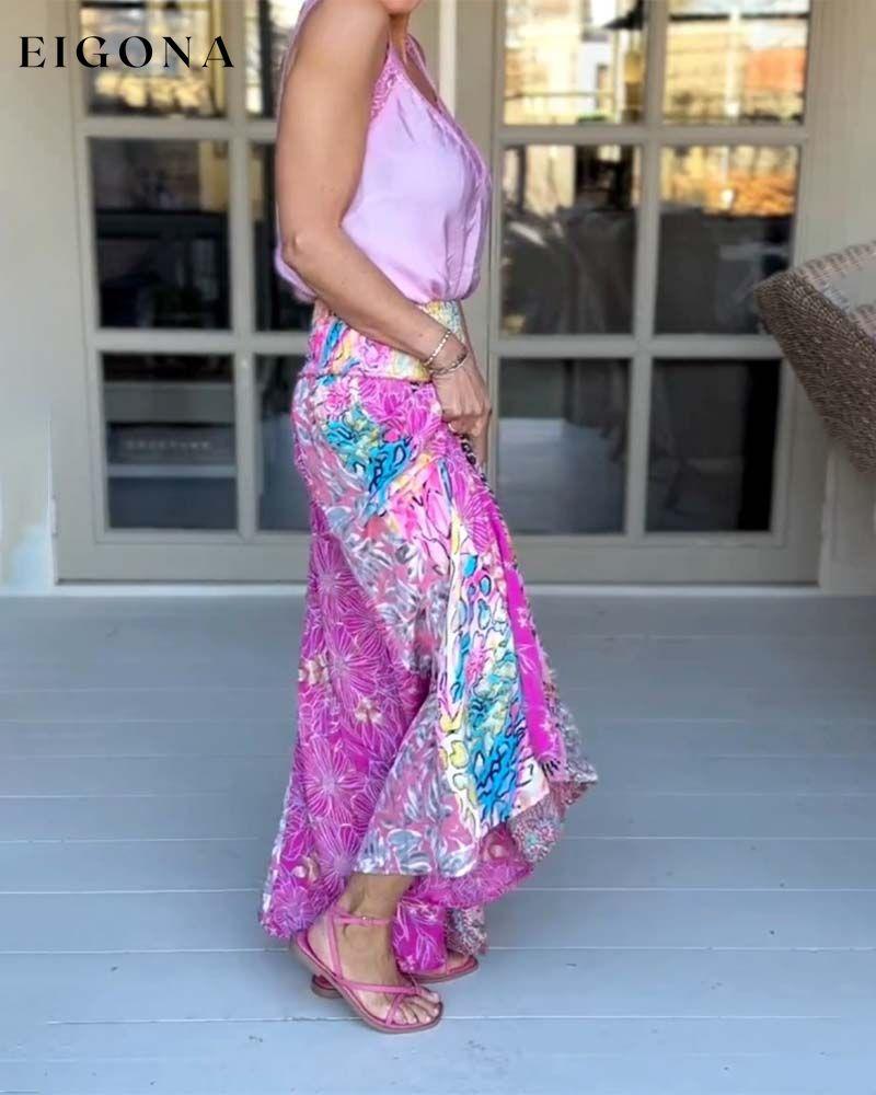 Vacation Style Printed Wide Leg Pants pants spring summer