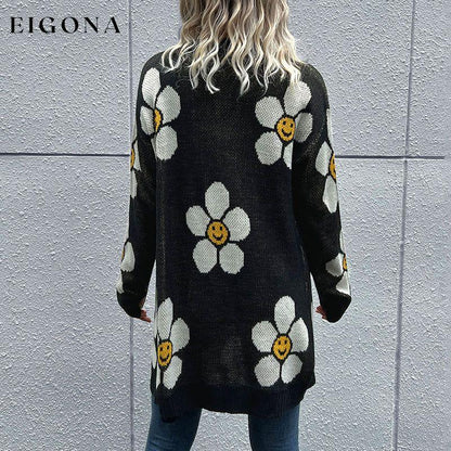 Floral Button Down Longline Cardigan clothes cárdigan Hundredth Ship From Overseas sweater sweaters top